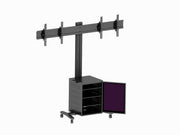 Multibrackets M 180 Dual MediaBox4 Black Mobile Floor Stand for 40"-55" Screens | 7350022737785 Floor Stand Multibrackets