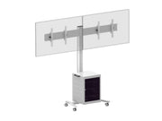 Multibrackets M 180 Dual MediaBox4 Silver Mobile Floor Stand for 40"-60" Screens | 7350022737778 Floor Stand Multibrackets