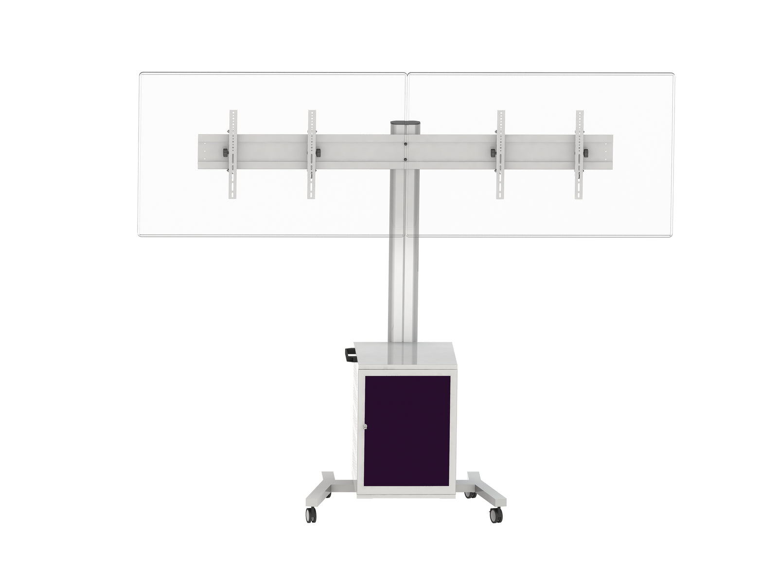 Multibrackets M 180 Dual MediaBox4 Silver Mobile Floor Stand for 40"-60" Screens | 7350022737778 Floor Stand Multibrackets