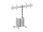 Multibrackets M 180 Dual MediaBox4 Silver Mobile Floor Stand for 40"-60" Screens | 7350022737778 Floor Stand Multibrackets