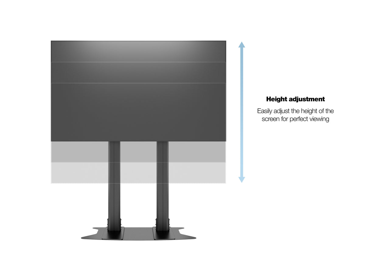 Multibrackets M 180 Dual Pillar Black Heavy-Duty Floor Stand for 70"-110" Screens | 7350073732579 Floor Stand Multibrackets