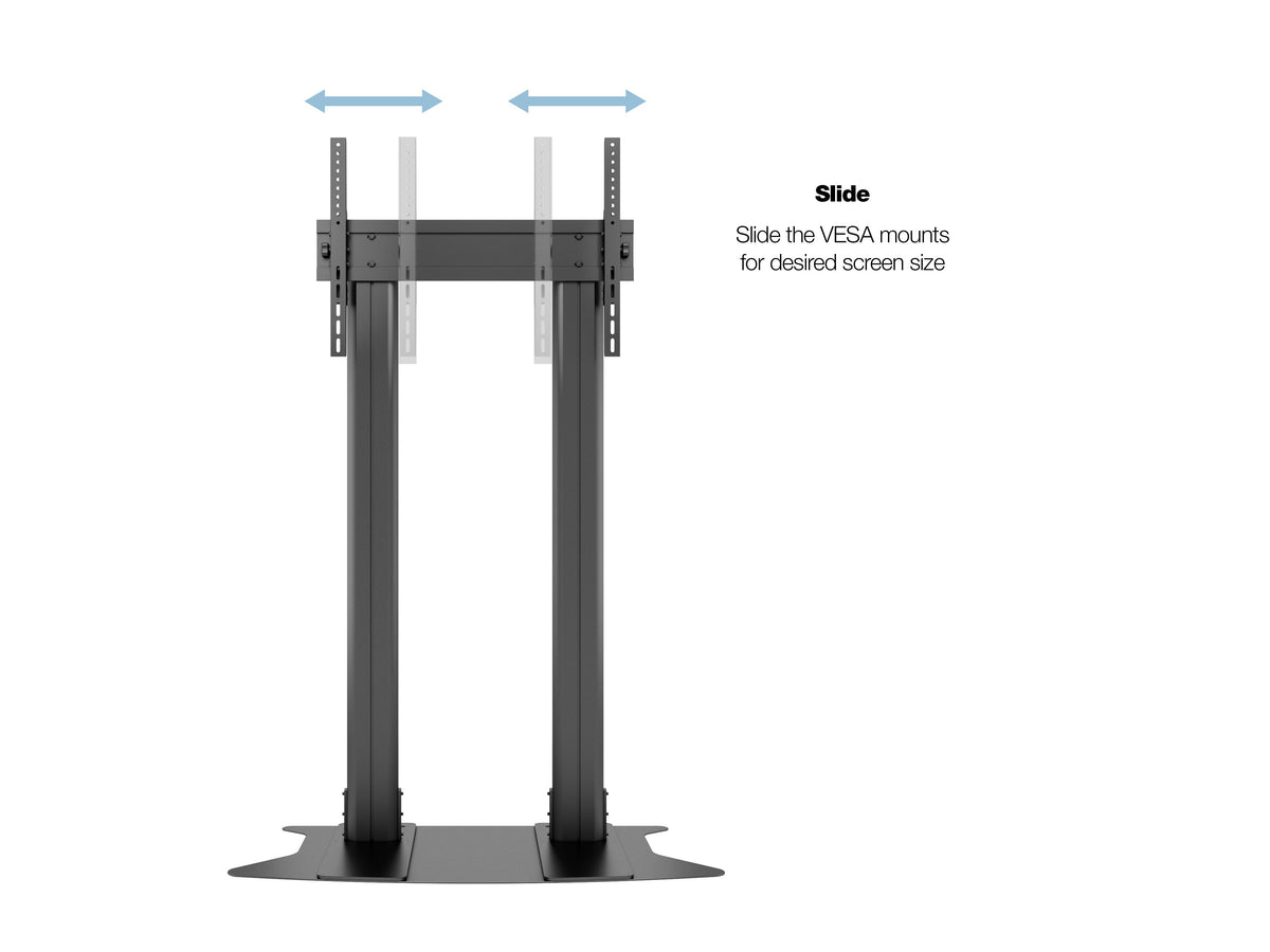 Multibrackets M 180 Dual Pillar Black Heavy-Duty Floor Stand for 70"-110" Screens | 7350073732579 Floor Stand Multibrackets