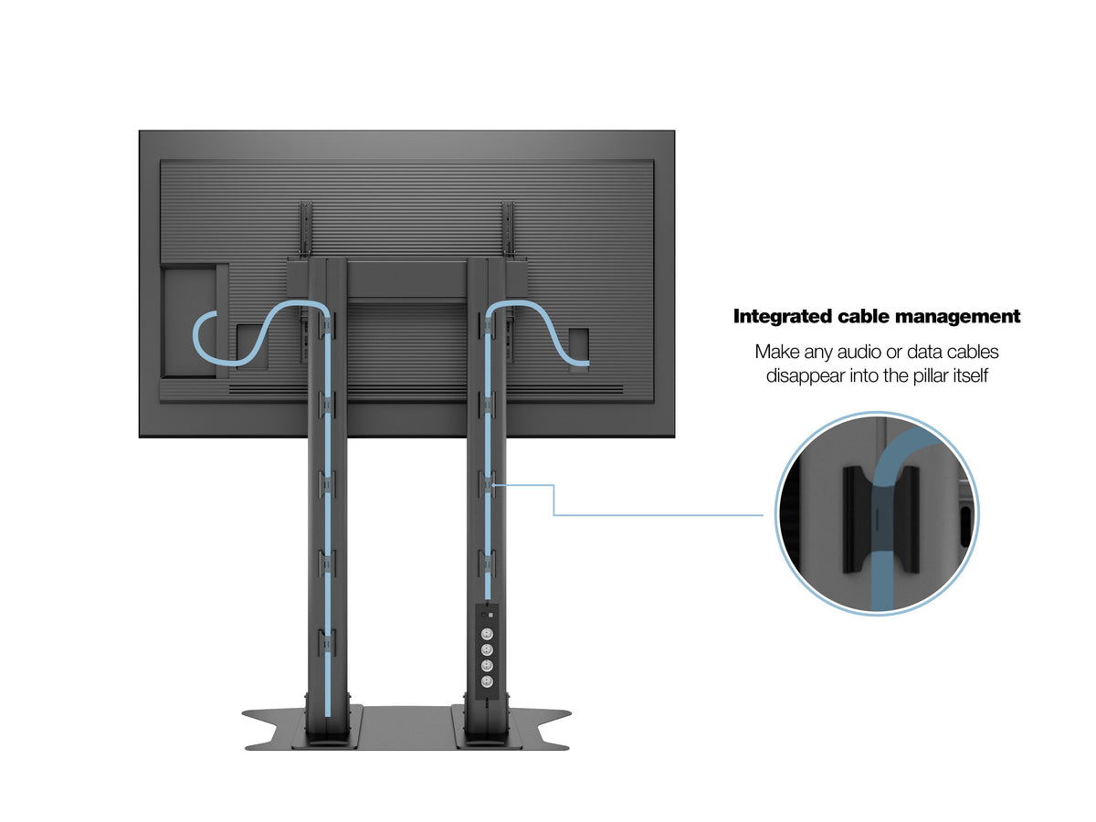 Multibrackets M 180 Dual Pillar Black Heavy-Duty Floor Stand for 70"-110" Screens | 7350073732579 Floor Stand Multibrackets