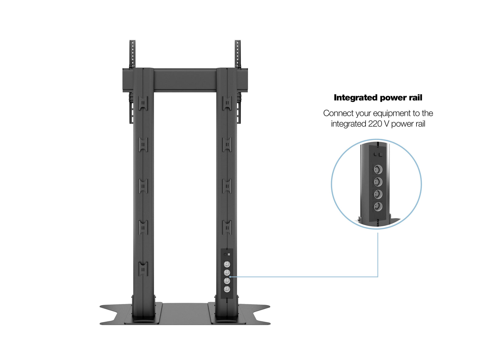 Multibrackets M 180 Dual Pillar Black Heavy-Duty Floor Stand for 70"-110" Screens | 7350073732579 Floor Stand Multibrackets