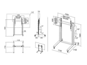 Multibrackets M 180 Dual Pillar Mobile Floor Stand for 70"-115" Screens | 7350073732739 Floor Stand Multibrackets