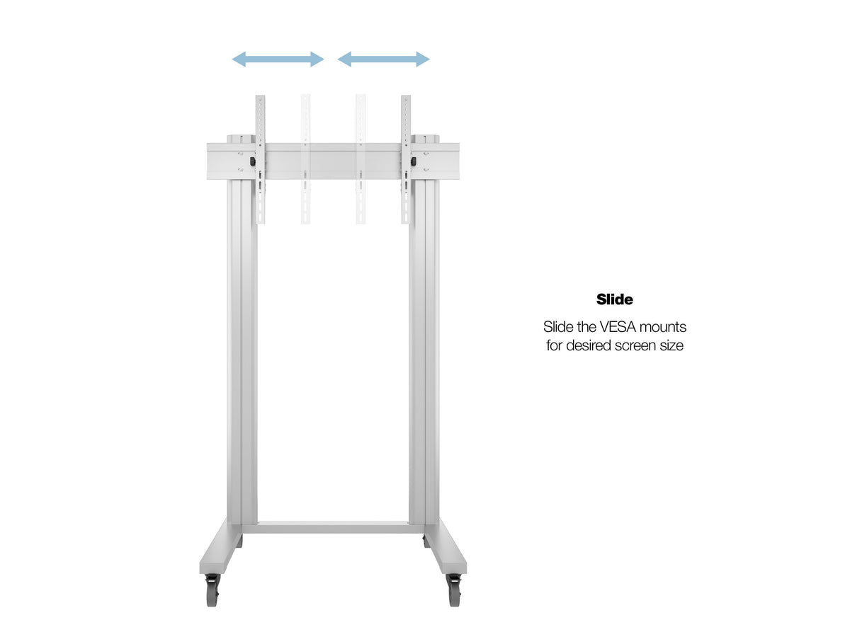 Multibrackets M 180 Dual Pillar Silver Floor Stand for 70"-115" Screens | 7350073732746