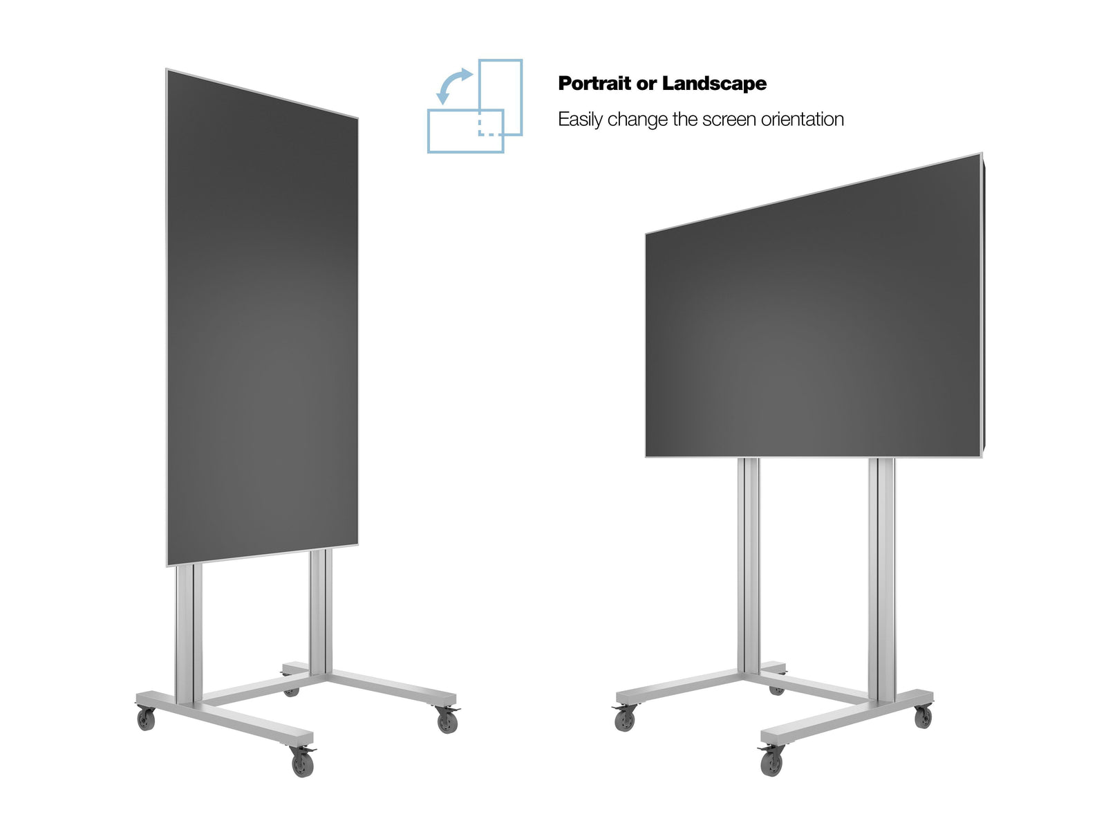 Multibrackets M 180 Dual Pillar Silver Floor Stand for 70"-115" Screens | 7350073732746