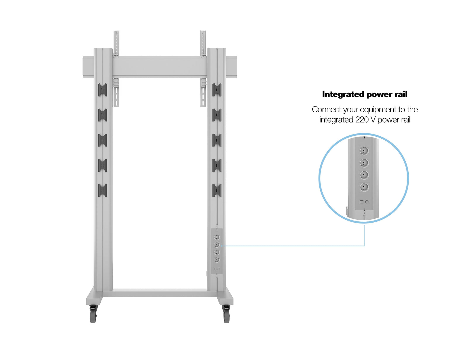 Multibrackets M 180 Dual Pillar Silver Floor Stand for 70"-115" Screens | 7350073732746