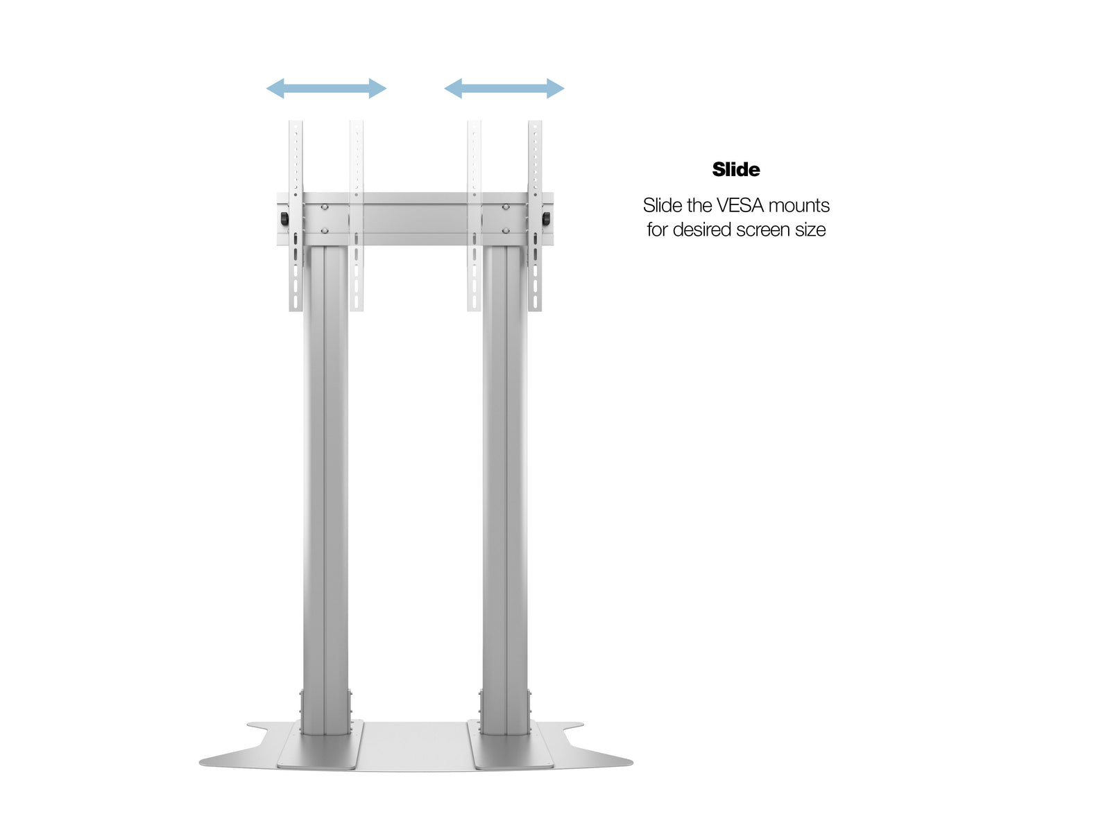 Multibrackets M 180 Dual Pillar Silver Heavy-Duty Floor Stand for 70"-110" Screens | 7350073732555 Floor Stand Multibrackets