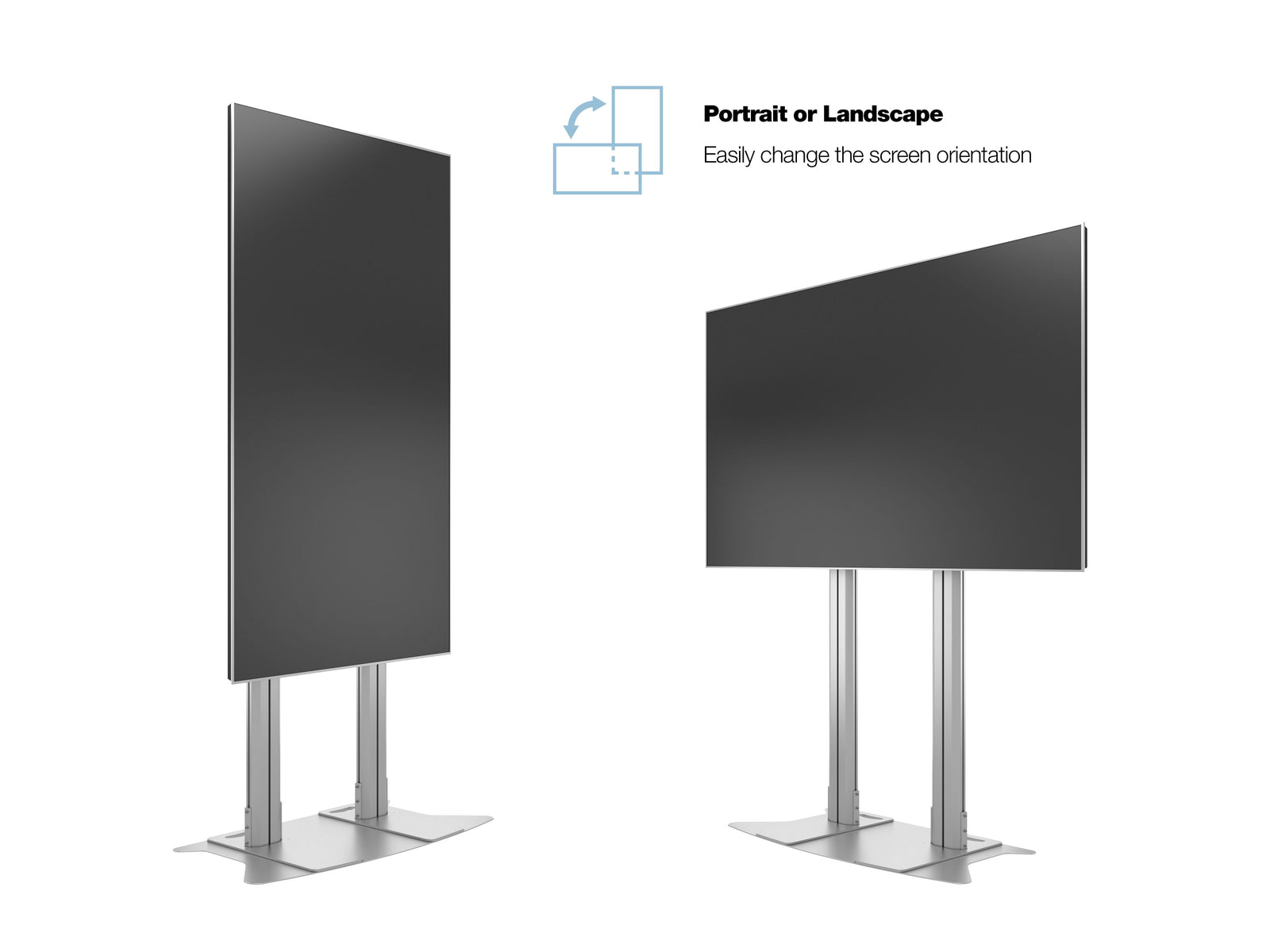 Multibrackets M 180 Dual Pillar Silver Heavy-Duty Floor Stand for 70"-110" Screens | 7350073732555 Floor Stand Multibrackets