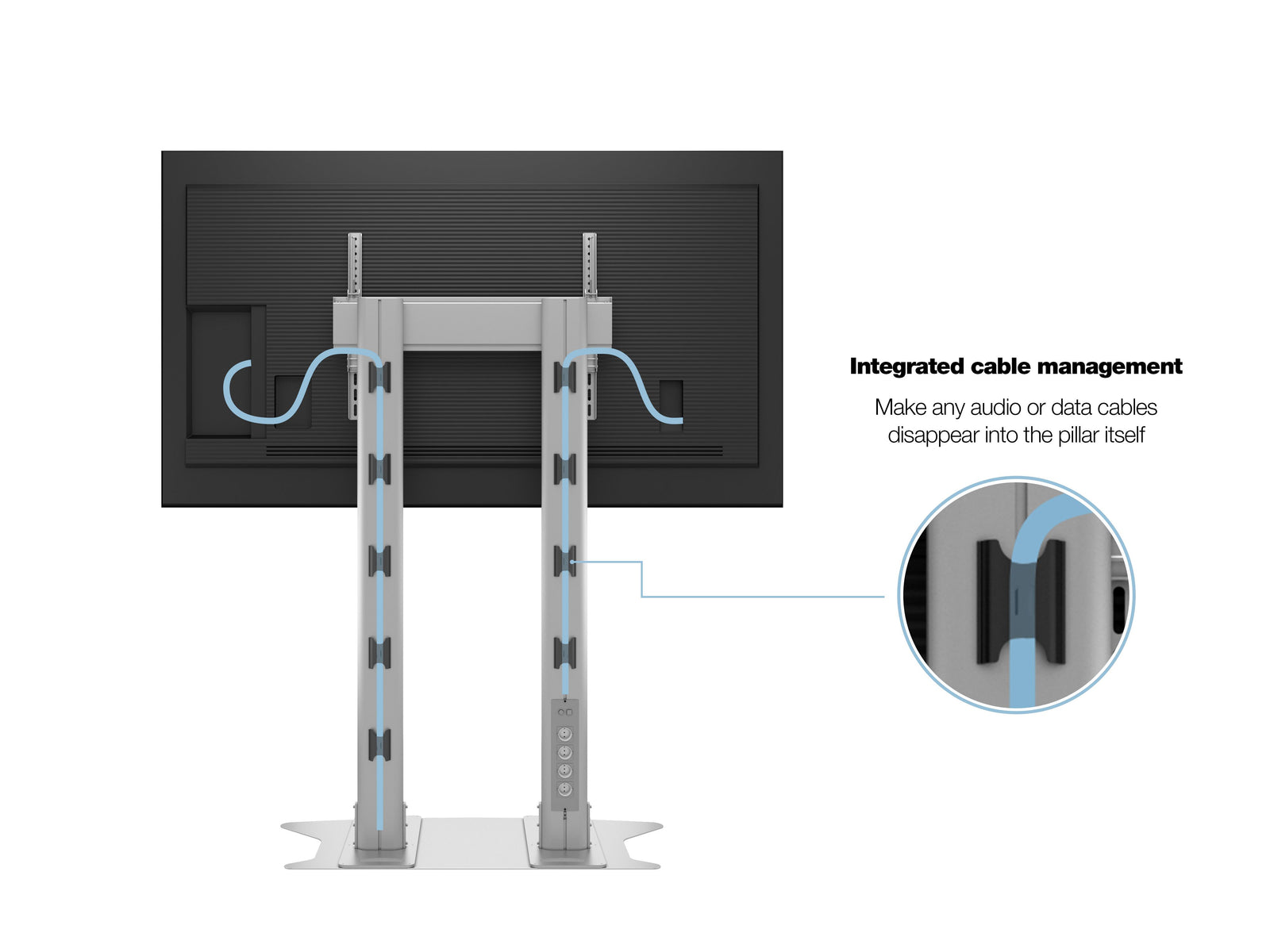 Multibrackets M 180 Dual Pillar Silver Heavy-Duty Floor Stand for 70"-110" Screens | 7350073732555 Floor Stand Multibrackets