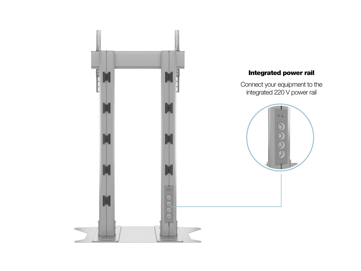 Multibrackets M 180 Dual Pillar Silver Heavy-Duty Floor Stand for 70"-110" Screens | 7350073732555 Floor Stand Multibrackets