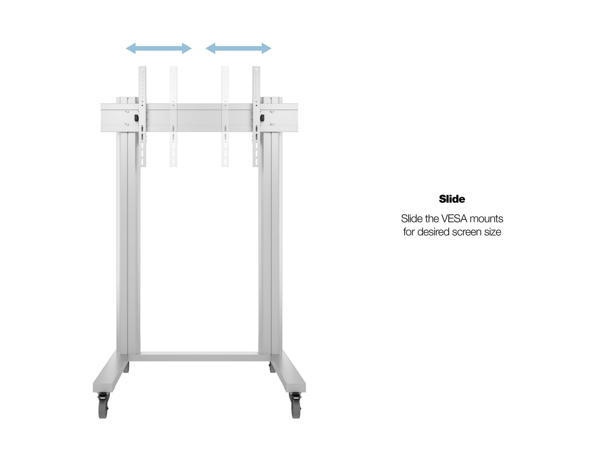 Multibrackets M 180 Dual Pillar Silver Mobile Floor Stand for 70"-115" Screens | 7350073732722