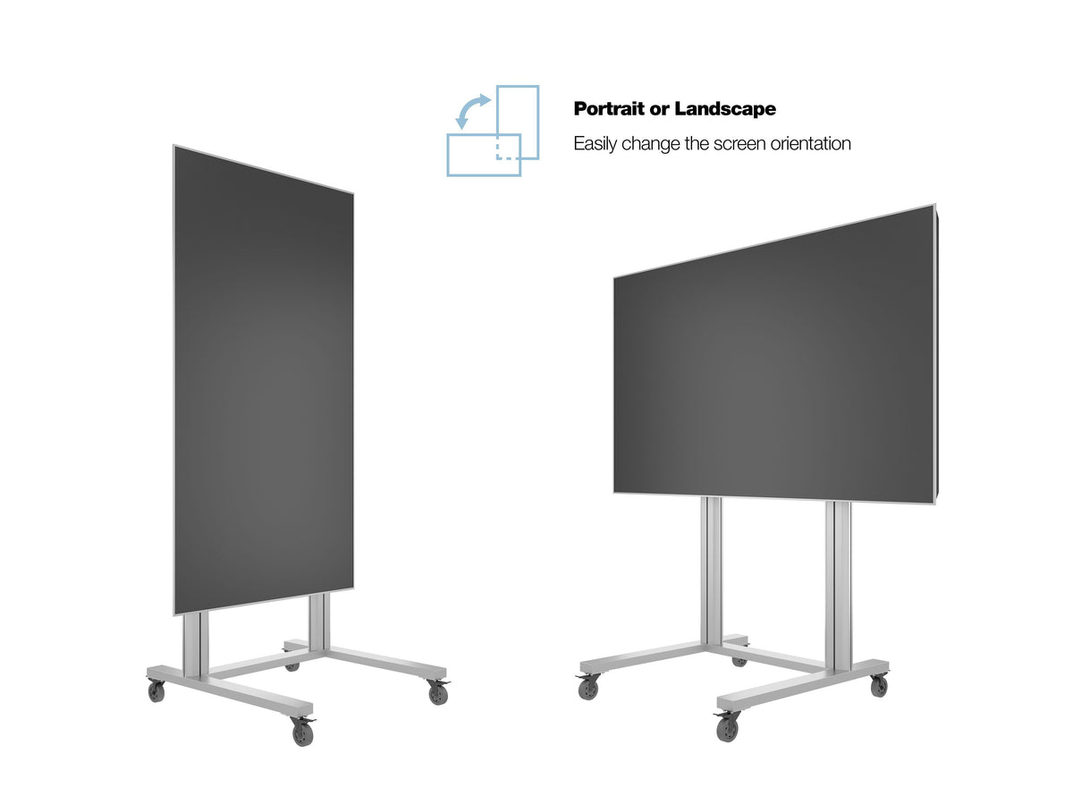Multibrackets M 180 Dual Pillar Silver Mobile Floor Stand for 70"-115" Screens | 7350073732722