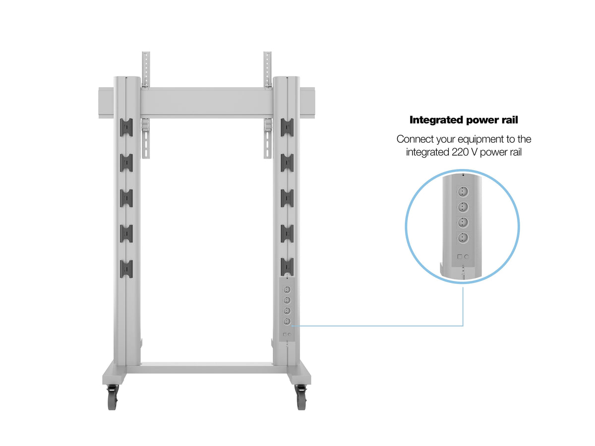 Multibrackets M 180 Dual Pillar Silver Mobile Floor Stand for 70"-115" Screens | 7350073732722