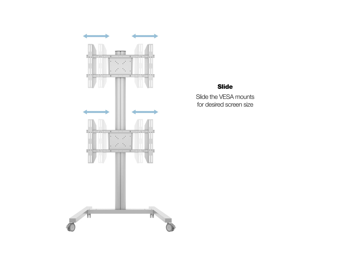 Multibrackets M 180 Dual Vertical Mobile Floor Stand for Two 32"–55" Screens | 7350105212222
