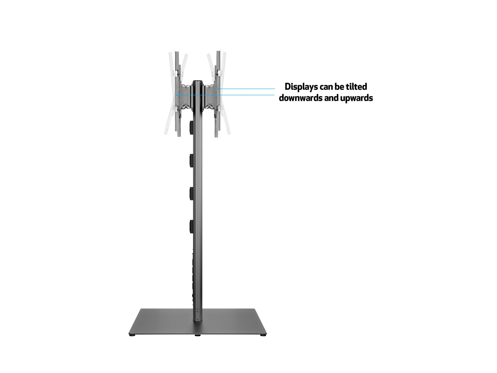 Multibrackets M 180 HD Back-to-Back Black Floor Stand for 55"-80" Screens | 7350073737284 Floor Stand Multibrackets