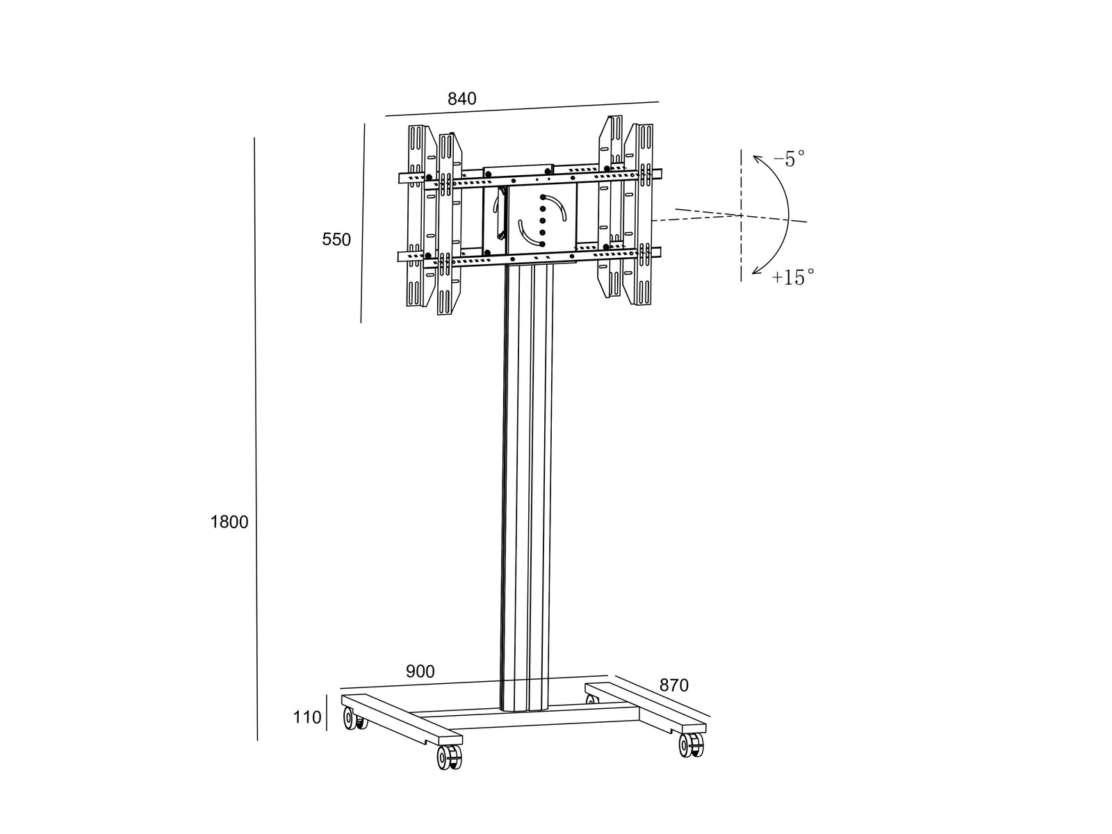 Multibrackets M 180 HD Back-to-Back Black Mobile Floor Stand for 55"-80" Screens | 7350073735983 Floor Stand Multibrackets