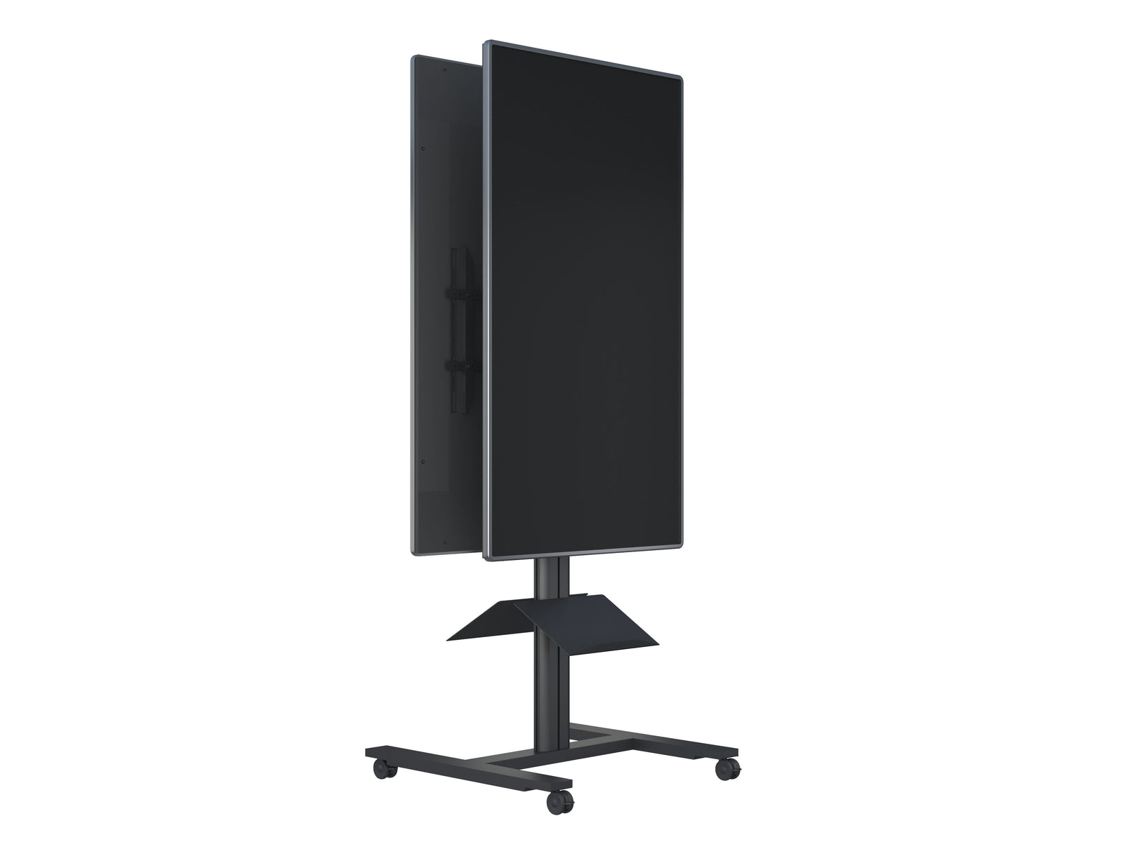 Multibrackets M 180 HD Back-to-Back Black Mobile Floor Stand for 55"-80" Screens | 7350073735983 Floor Stand Multibrackets