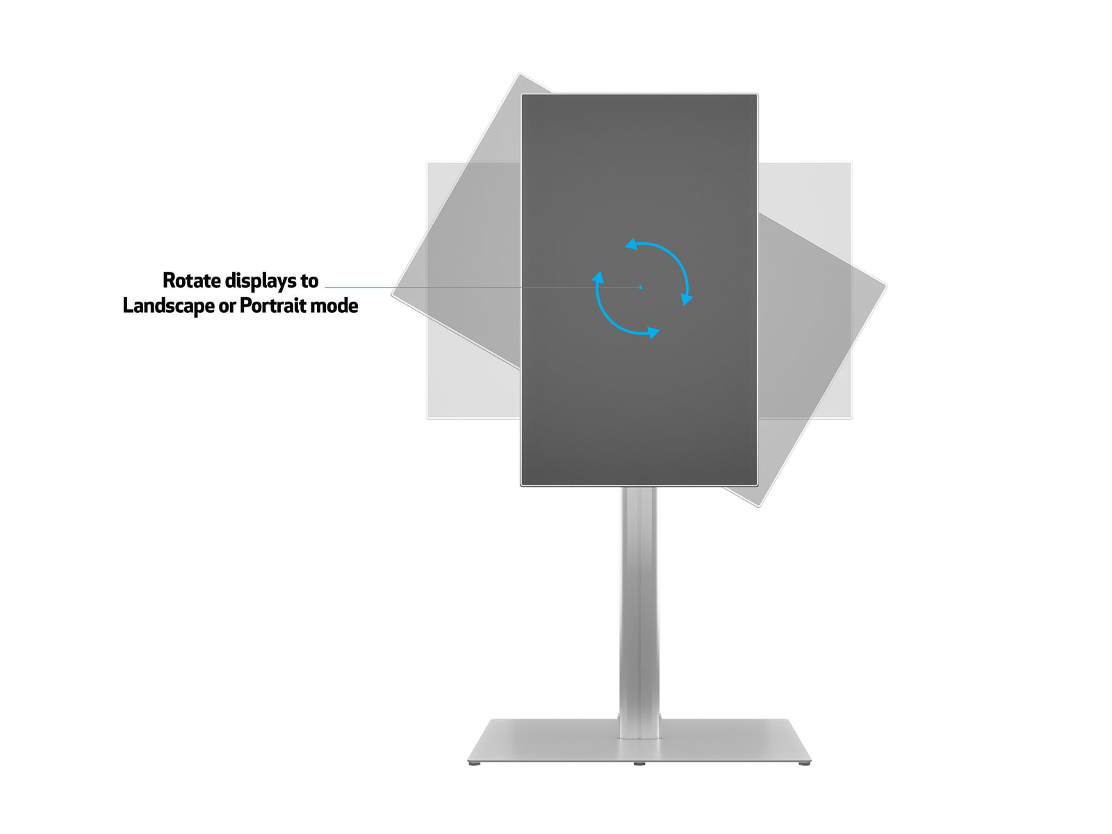 Multibrackets M 180 HD Back-to-Back Silver Floor Stand for 55"-80" Screens | 7350073737291 Floor Stand Multibrackets