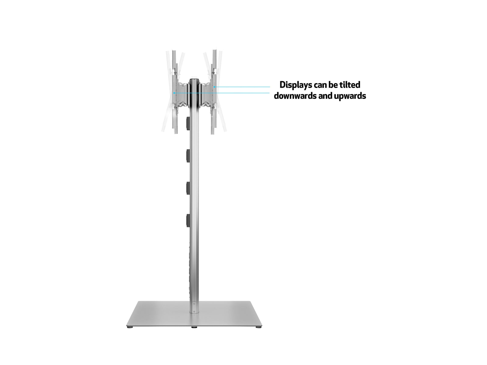 Multibrackets M 180 HD Back-to-Back Silver Floor Stand for 55"-80" Screens | 7350073737291 Floor Stand Multibrackets