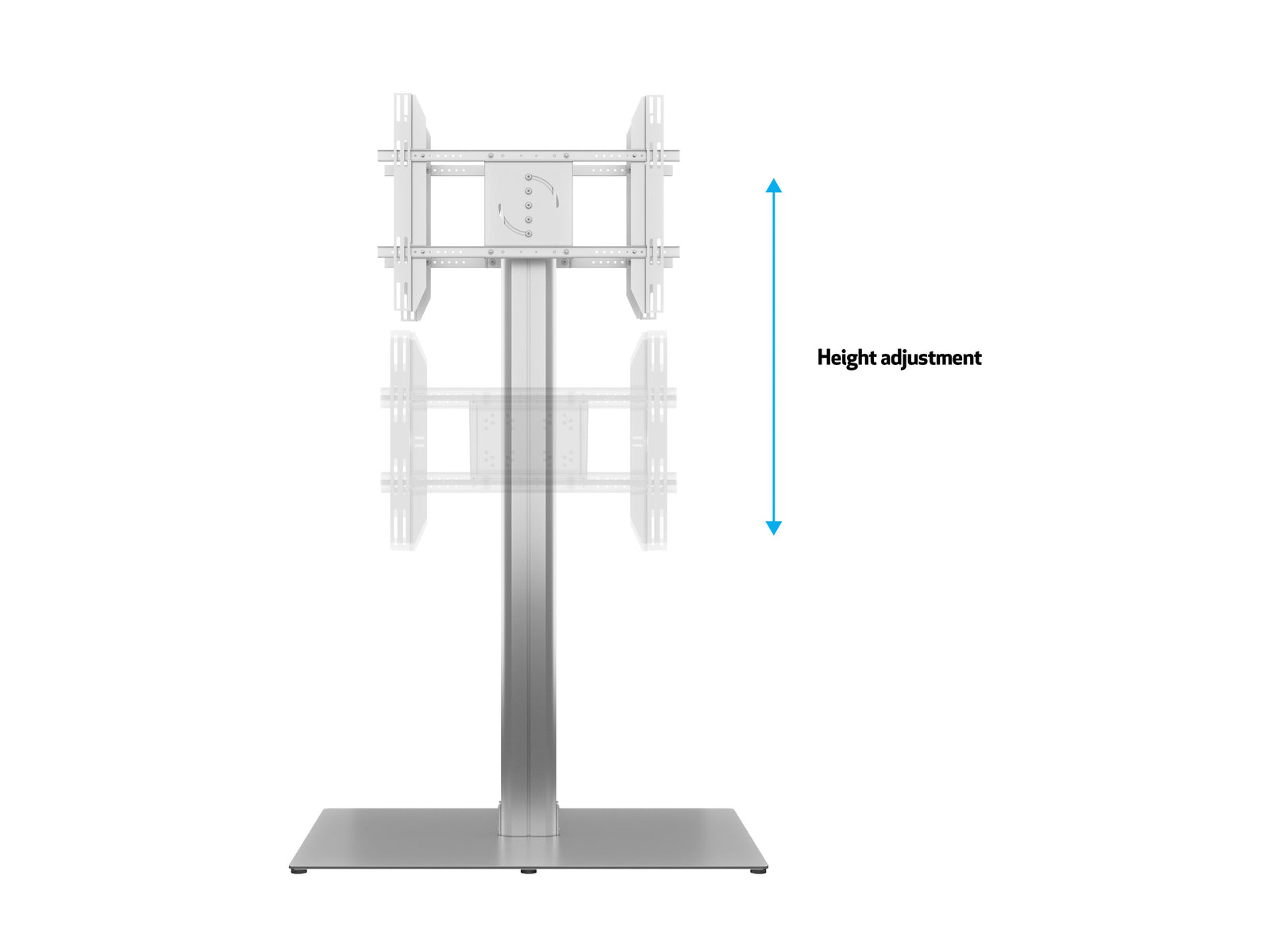 Multibrackets M 180 HD Back-to-Back Silver Floor Stand for 55"-80" Screens | 7350073737291 Floor Stand Multibrackets