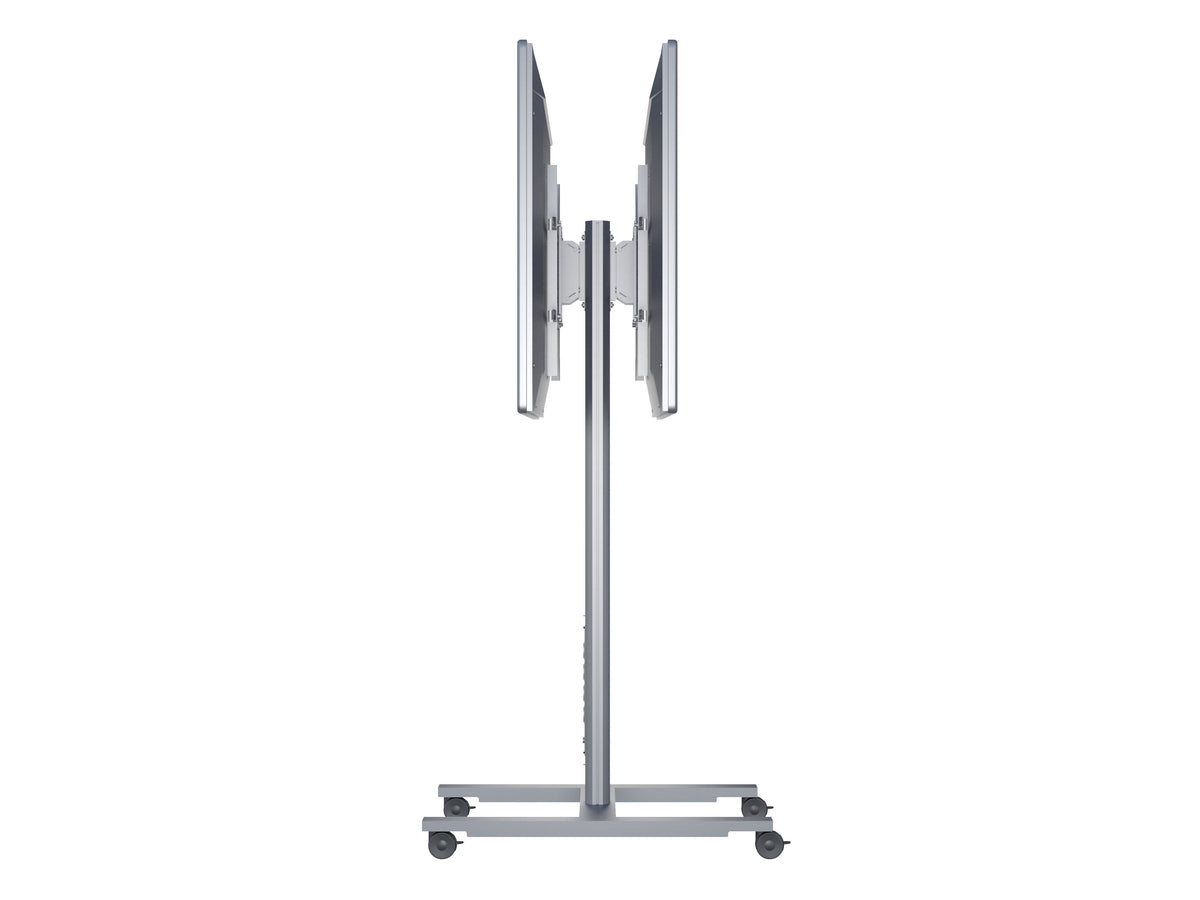 Multibrackets M 180 HD Back-to-Back Silver Mobile Floor Stand for 55"-80" Screens | 7350073735990 Floor Stand Multibrackets