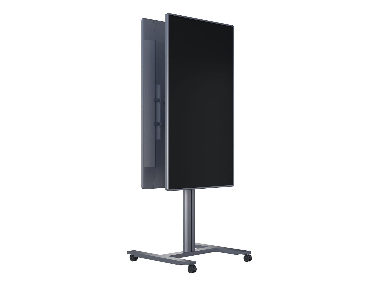 Multibrackets M 180 HD Back-to-Back Silver Mobile Floor Stand for 55"-80" Screens | 7350073735990 Floor Stand Multibrackets