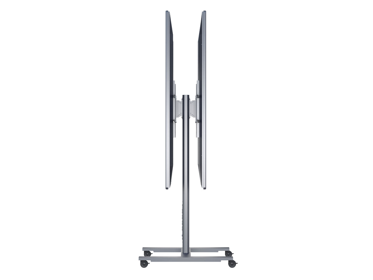 Multibrackets M 180 HD Back-to-Back Silver Mobile Floor Stand for 55"-80" Screens | 7350073735990 Floor Stand Multibrackets