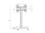 Multibrackets M 180 HD Back-to-Back Silver Mobile Floor Stand for 55"-80" Screens | 7350073735990 Floor Stand Multibrackets