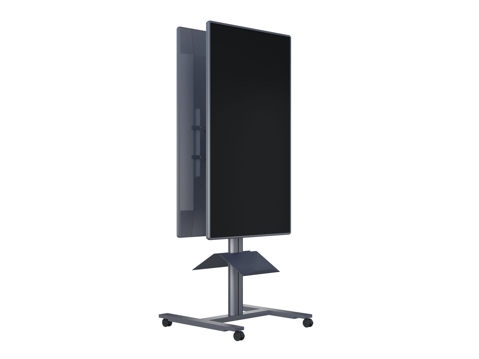 Multibrackets M 180 HD Back-to-Back Silver Mobile Floor Stand for 55"-80" Screens | 7350073735990 Floor Stand Multibrackets