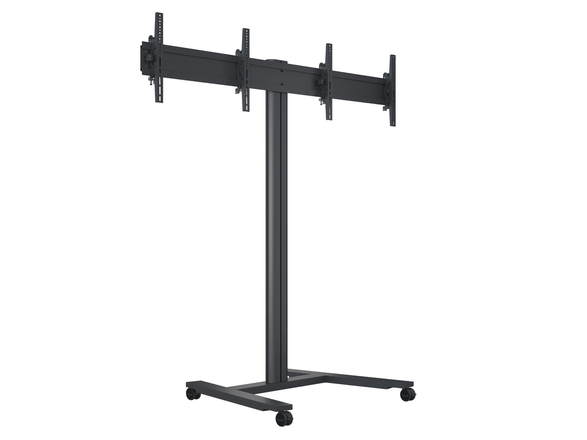 Multibrackets M 180 HD Dual Black Mobile Floor Stand for 40"-60" Screens | 7350073735358 Floor Stand Multibrackets