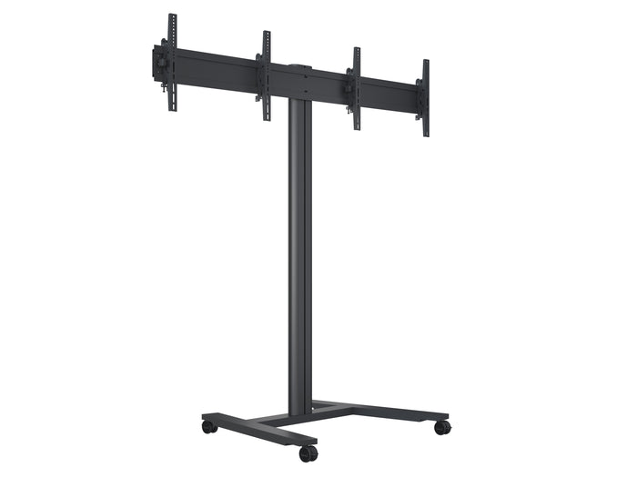 Multibrackets M 180 HD Dual Black Mobile Floor Stand for 40"-60" Screens | 7350073735358 Floor Stand Multibrackets