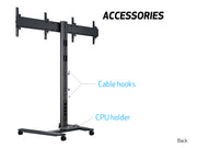 Multibrackets M 180 HD Dual Black Mobile Floor Stand for 40"-60" Screens | 7350073735358 Floor Stand Multibrackets