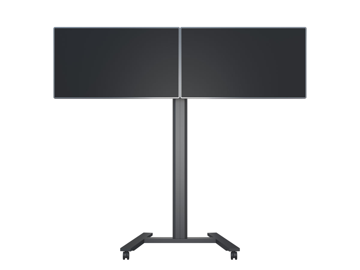 Multibrackets M 180 HD Dual Black Mobile Floor Stand for 40"-60" Screens | 7350073735358 Floor Stand Multibrackets