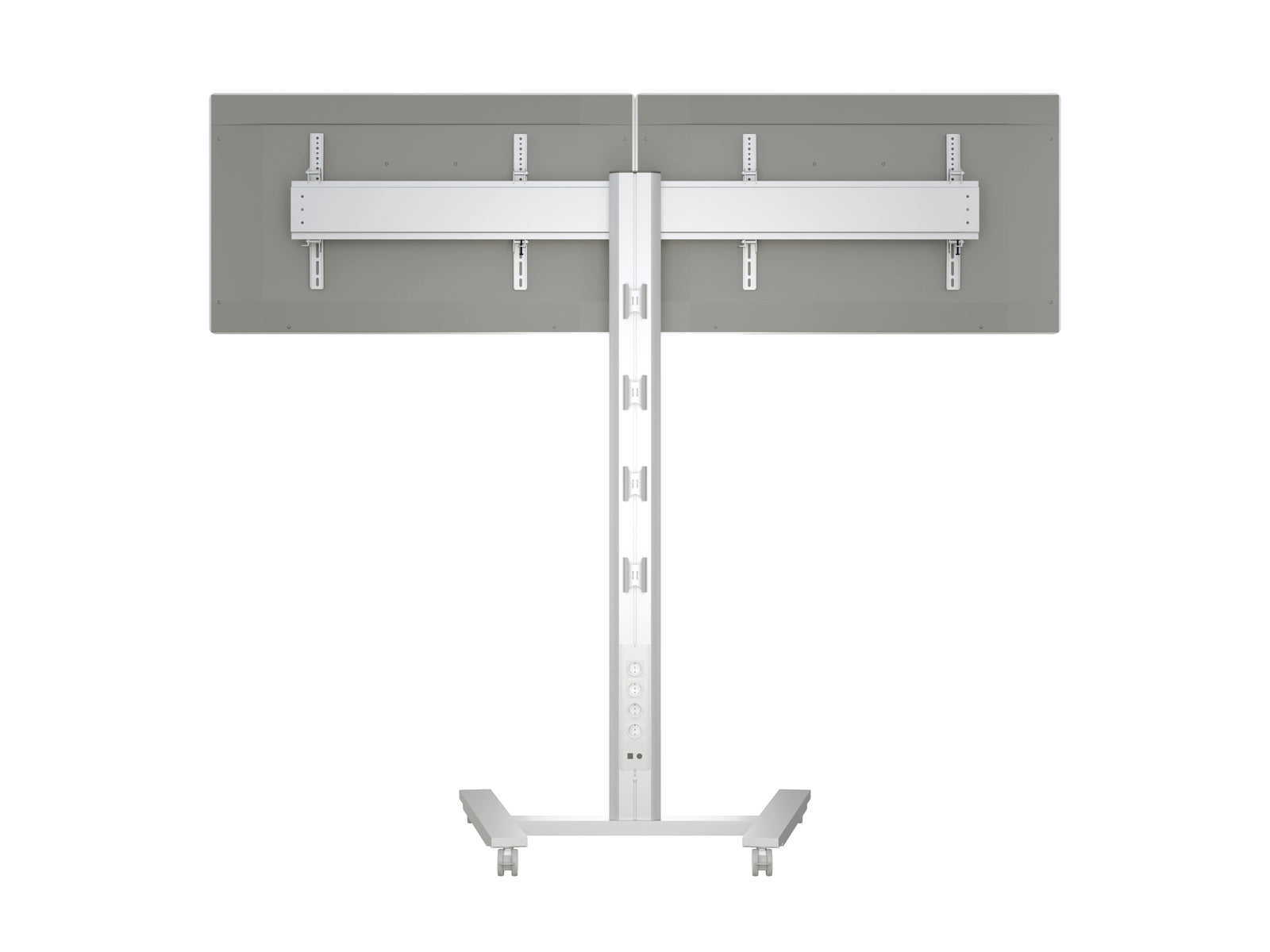 Multibrackets M 180 HD Dual Silver Mobile Floor Stand for 40"-60" Screen | 7350073735365 Floor Stand Multibrackets