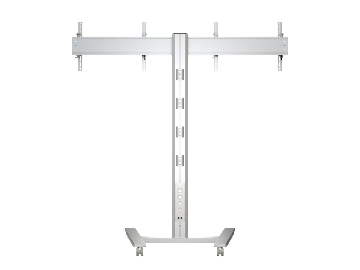 Multibrackets M 180 HD Dual Silver Mobile Floor Stand for 40"-60" Screen | 7350073735365 Floor Stand Multibrackets