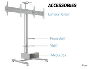 Multibrackets M 180 HD Dual Silver Mobile Floor Stand for 40"-60" Screen | 7350073735365 Floor Stand Multibrackets