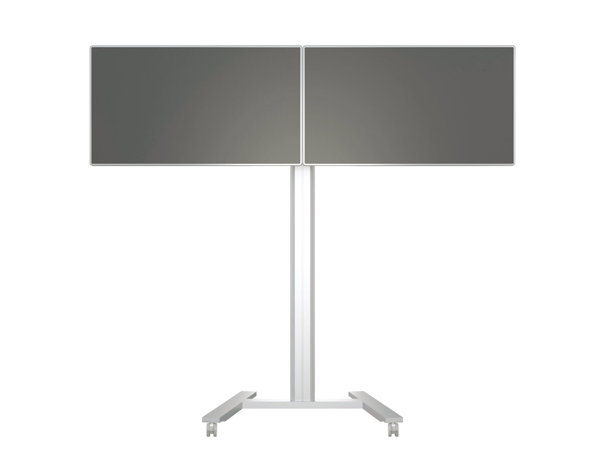 Multibrackets M 180 HD Dual Silver Mobile Floor Stand for 40"-60" Screen | 7350073735365 Floor Stand Multibrackets