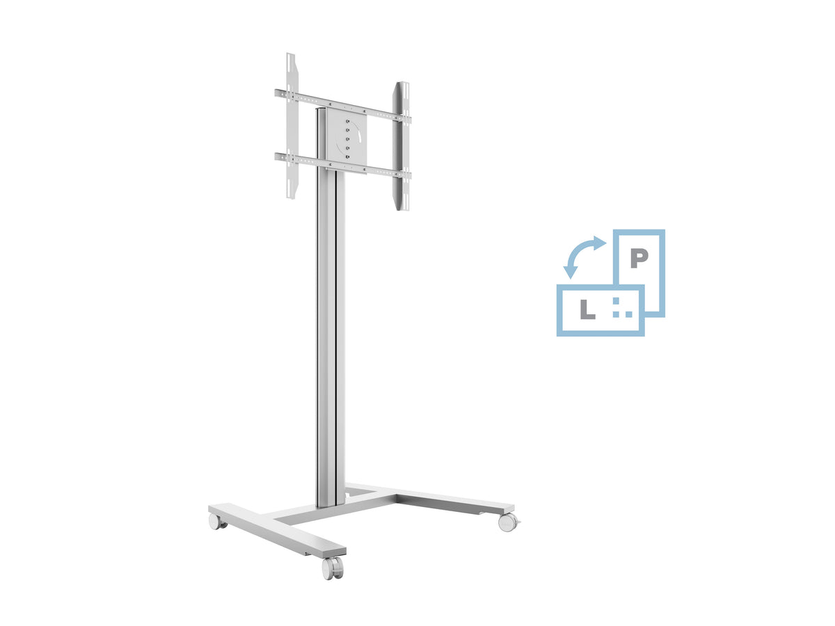 Multibrackets M 180 HD Single Silver Mobile Floor Stand for 55"-80" Screens | 7350073735327 Floor Stand Multibrackets