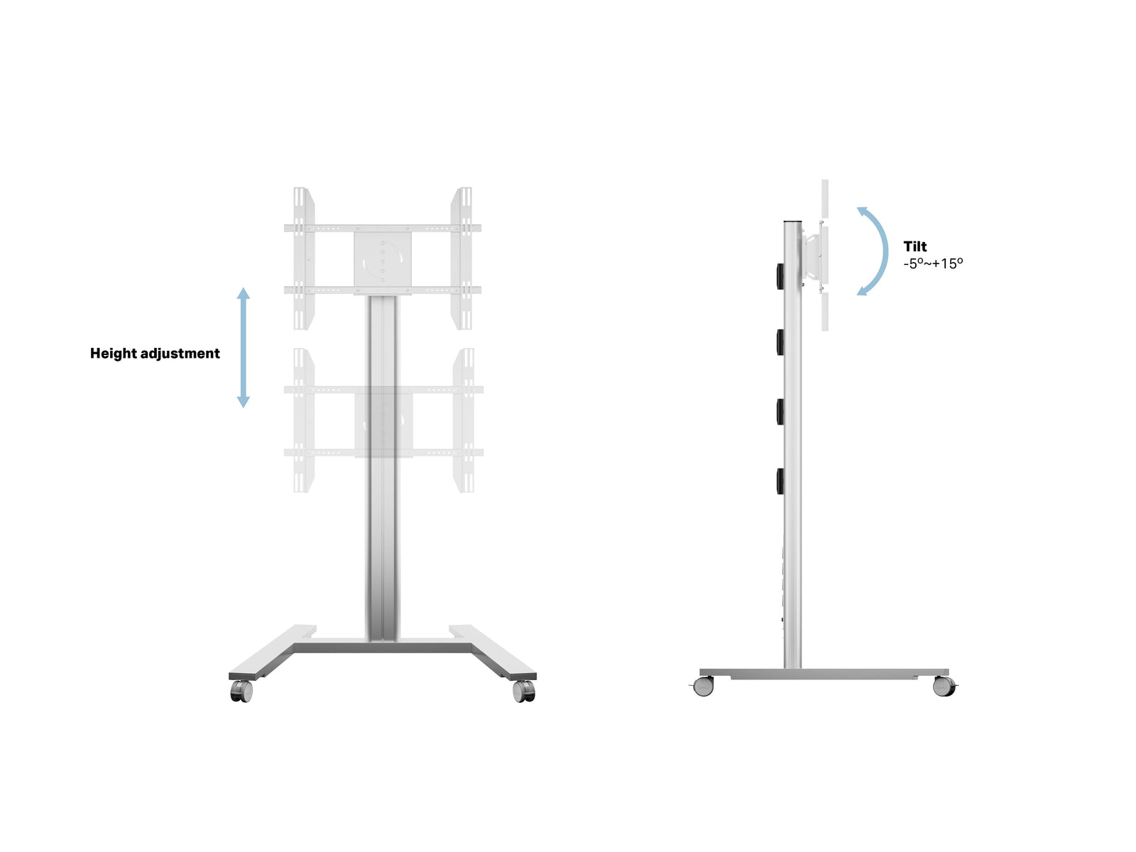 Multibrackets M 180 HD Single Silver Mobile Floor Stand for 55"-80" Screens | 7350073735327 Floor Stand Multibrackets