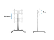 Multibrackets M 180 HD Single Silver Mobile Floor Stand for 55"-80" Screens | 7350073735327 Floor Stand Multibrackets