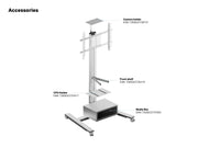 Multibrackets M 180 HD Single Silver Mobile Floor Stand for 55"-80" Screens | 7350073735327 Floor Stand Multibrackets