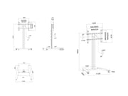 Multibrackets M 180 HD Single Silver Mobile Floor Stand for 55"-80" Screens | 7350073735327 Floor Stand Multibrackets