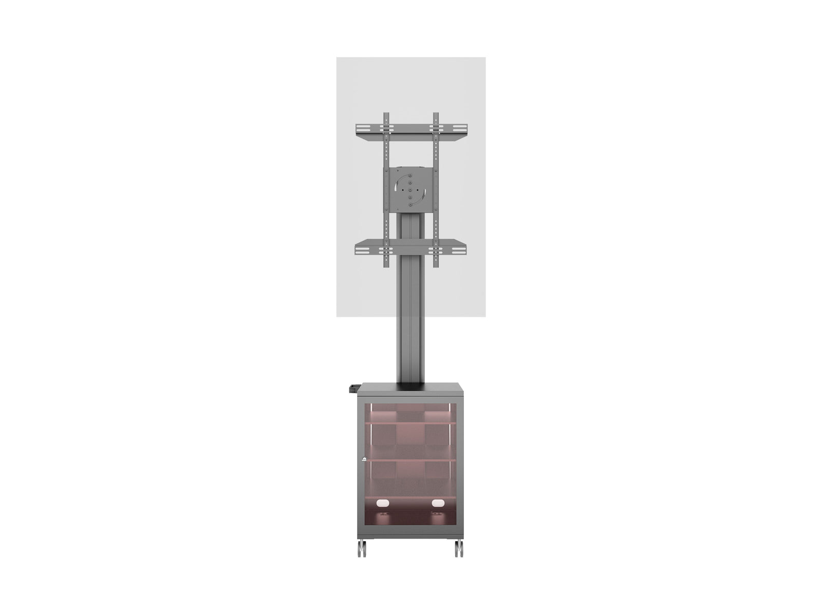 Multibrackets M 180 Single MediaBox4 Black Mobile Floor Stand for 40"-75" Screens | 7350022737761 Floor Stand Multibrackets