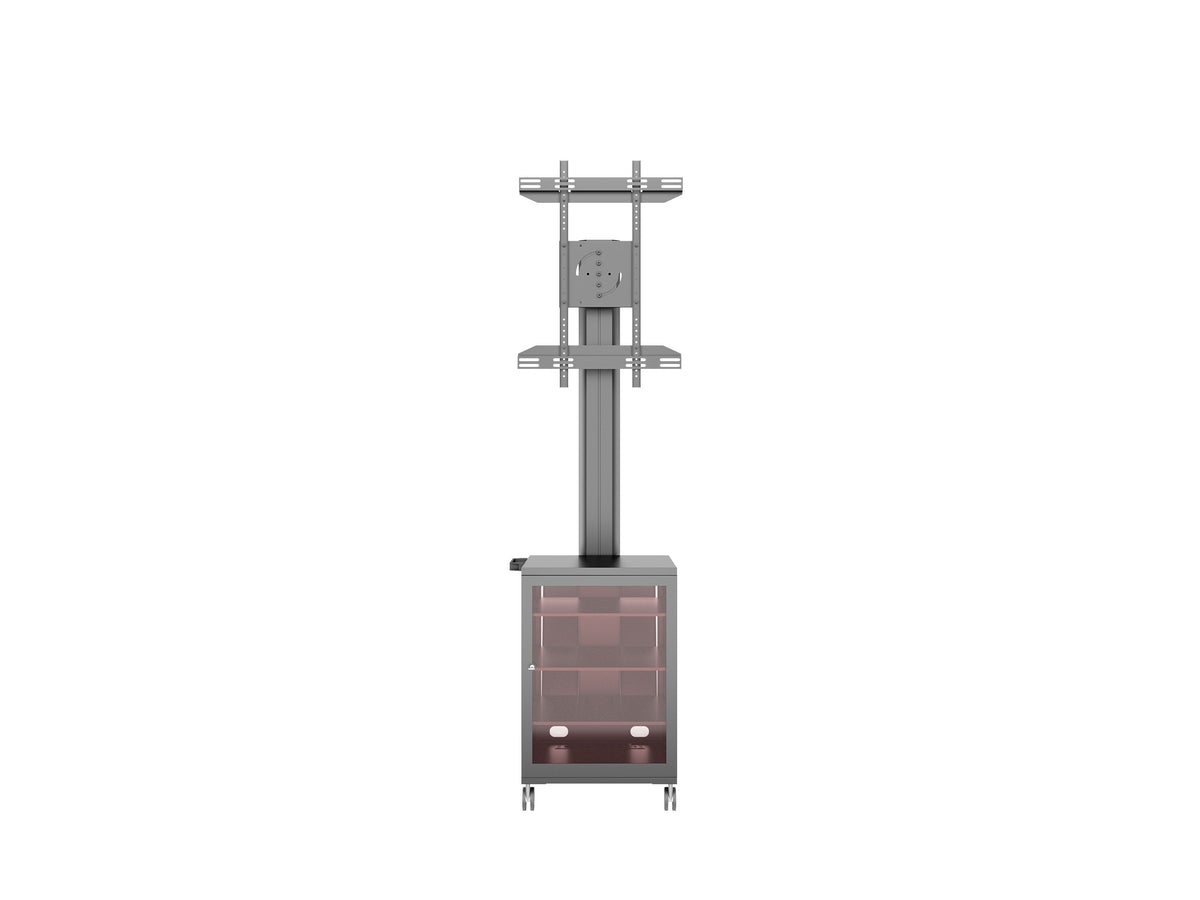 Multibrackets M 180 Single MediaBox4 Black Mobile Floor Stand for 40"-75" Screens | 7350022737761 Floor Stand Multibrackets
