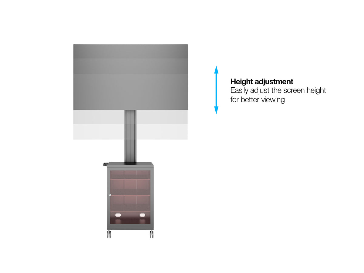 Multibrackets M 180 Single MediaBox4 Black Mobile Floor Stand for 40"-75" Screens | 7350022737761 Floor Stand Multibrackets