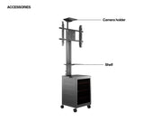 Multibrackets M 180 Single MediaBox4 Black Mobile Floor Stand for 40"-75" Screens | 7350022737761 Floor Stand Multibrackets