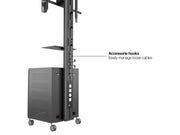 Multibrackets M 180 Single MediaBox4 Black Mobile Floor Stand for 40"-75" Screens | 7350022737761 Floor Stand Multibrackets