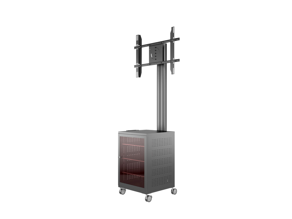 Multibrackets M 180 Single MediaBox4 Black Mobile Floor Stand for 40"-75" Screens | 7350022737761 Floor Stand Multibrackets